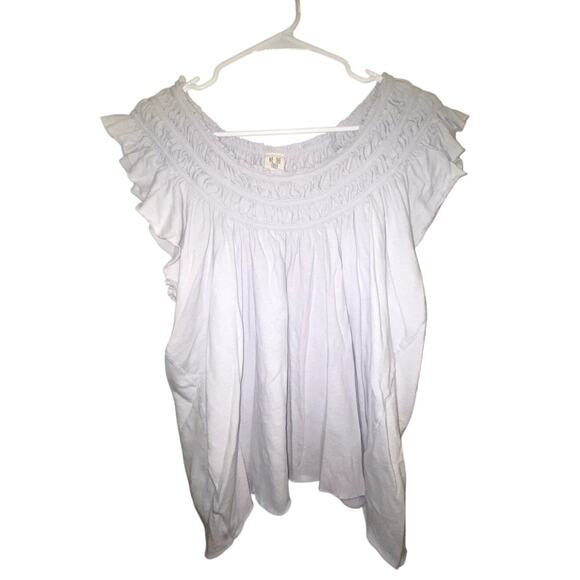 NWT Free People Lilac Flowy Short Sleeve Top - Picture 1 of 7